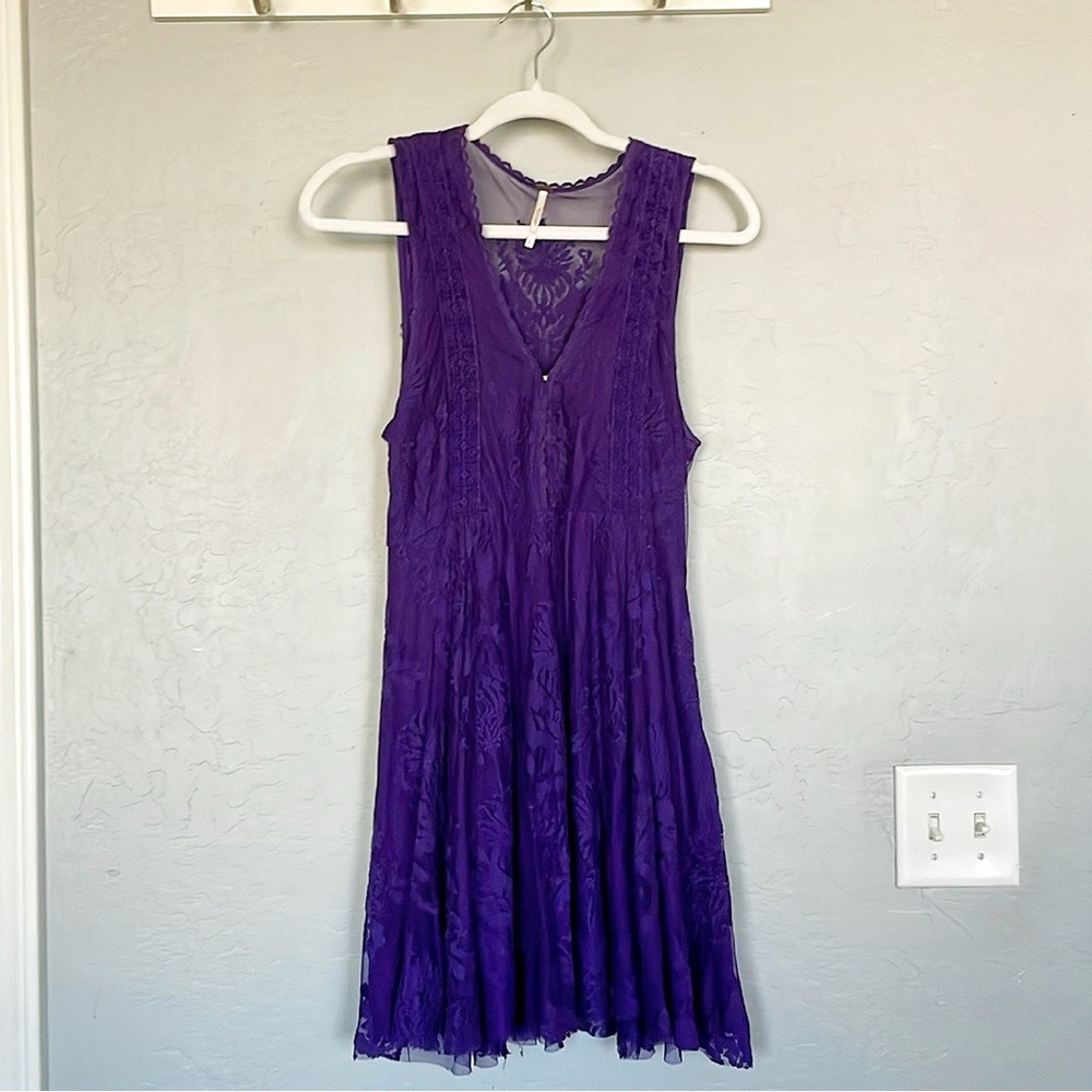 Free People mini dress. Rich purple color size 2